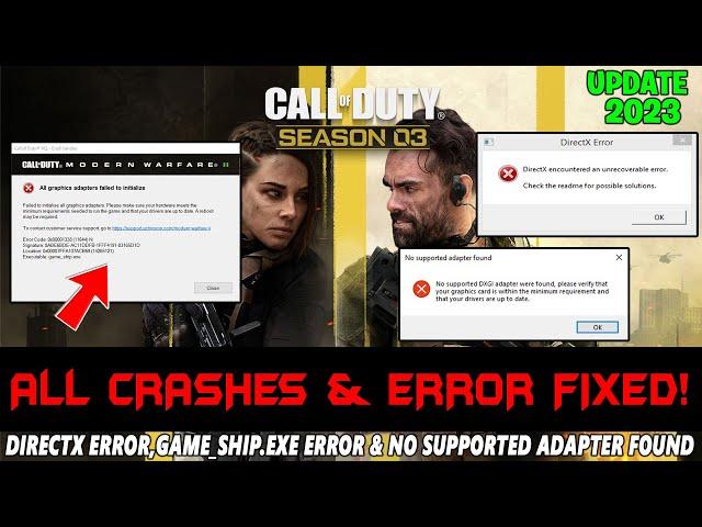 Warzone 2.0 Season 3 How to Fix Directx Error,Game_Ship.exe error & Crashing & Not Launching (2023)