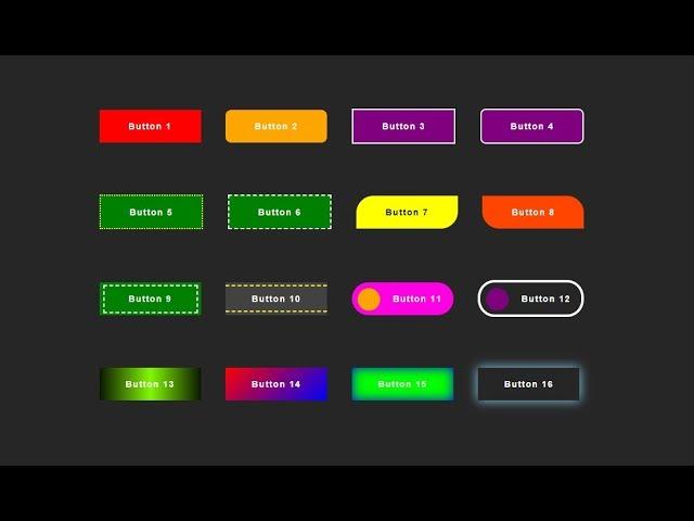 16 cool css buttons with html and css