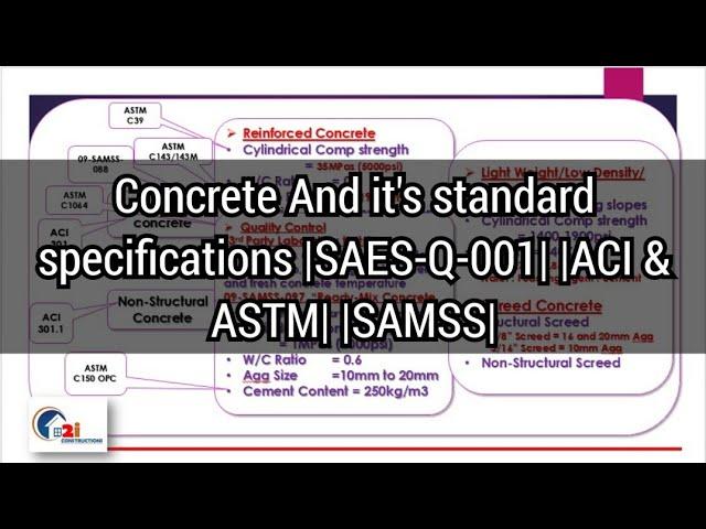 Concrete Materials P 01|SAES-Q-001| |ACI & ASTM| |SAMSS| #aramco