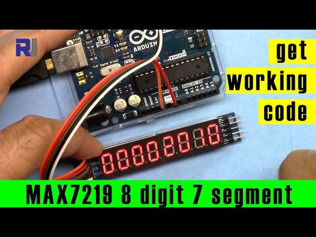 Using MAX7219 8 Digits Seven Segment Display - Robojax