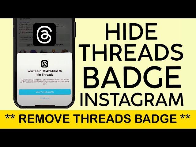 How to Remove Threads Badge From Instagram Profile | Hide Threads Badge on Instagram (2023)