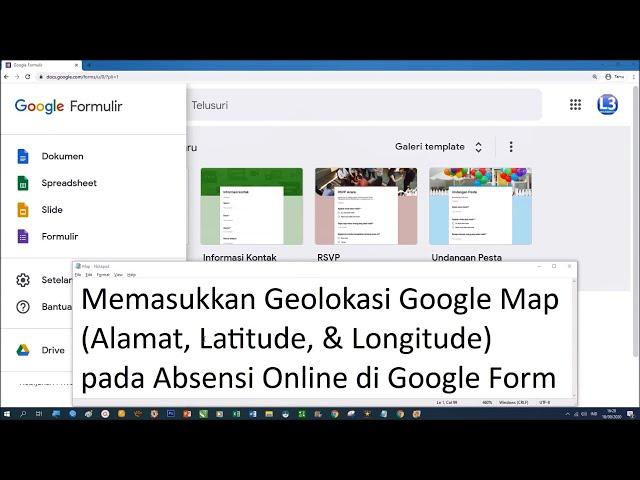 Kode Geolokasi (Geolocation) Google Maps (Alamat, Latitude, Longitude) di Absensi Online Google Form