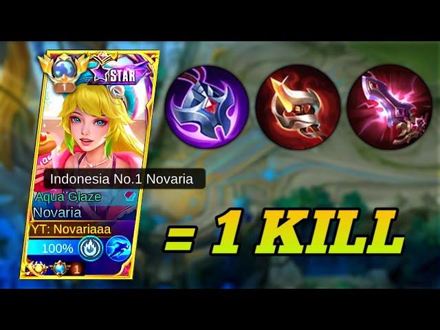 TOP 1 NOVARIA STARLIGHT SKIN ONE SHOT BUILD & EMBLEM 2024 | GLOBAL NOVARIA BUILD & EMBLEM (must try)