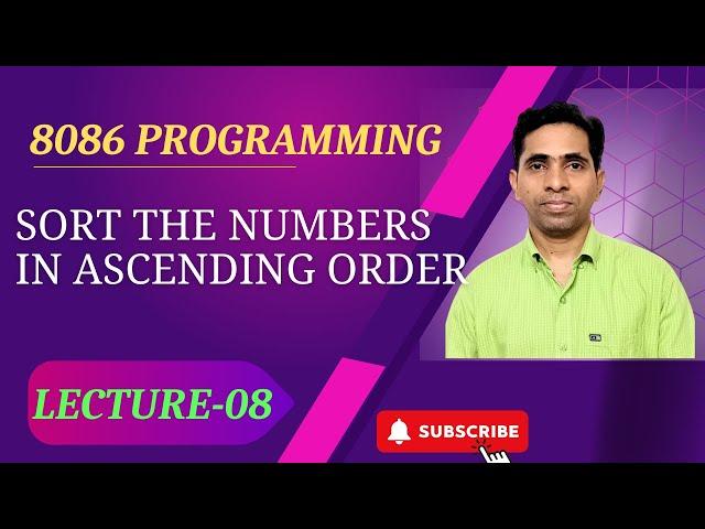 Assembly program of 8086 to arrange the numbers in Ascending / Descending order| Hindi