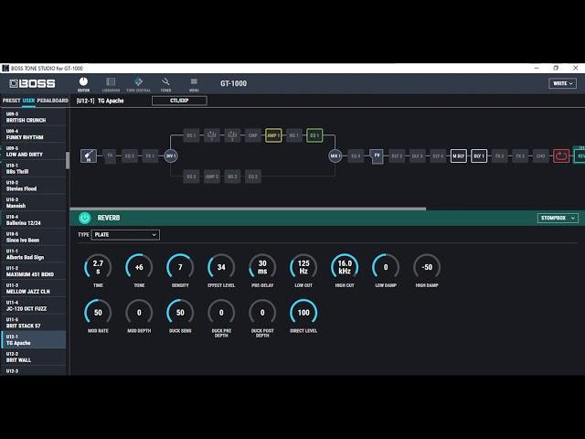 Tonegarage Boss GT-1000 Apache Hank Marvin preset demo