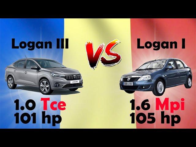 Dacia Logan 1 VS Logan 3 (1.0 Tce LPG 101hp VS 1.6 Mpi 105hp) Acceleration test