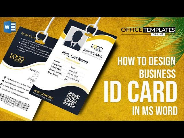 How to Create Company Employee ID Card Design in Word | MS Word Tutorial