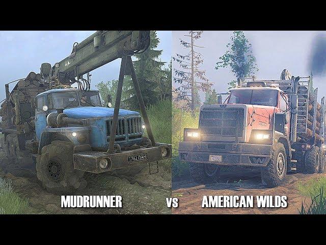 American Wilds vs Spintires mudrunner | New Vehicles & Gameplay | Full comparison