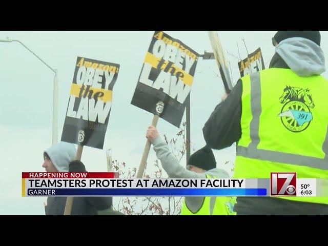 Teamsters protest at Garner Amazon facility