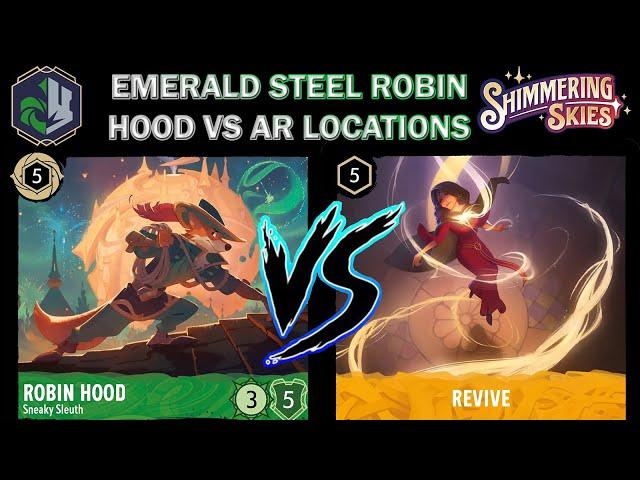 🟢 EMERALD STEEL ROBIN HOOD -VS- RUBY AMBER LOCATIONS - Disney Lorcana Gameplay