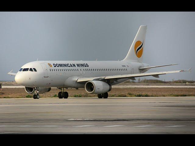 Dominican Wings Airbus A320 Pushback, Taxi & Takeoff from Curacao.