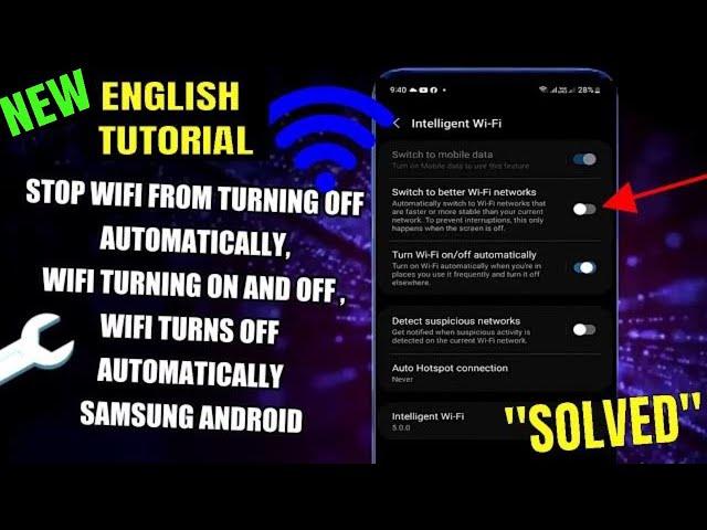 How To Stop WiFi From Turning Off Automatically Samsung/Android || WiFi Keeps Turning On And Off