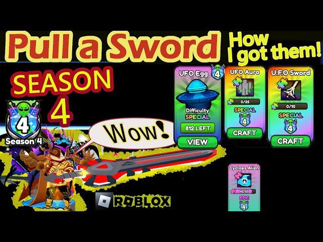 How to GET new SEASON 4 UFO Sword, UFO Aura, and UFO head UGC  - Pull a Sword