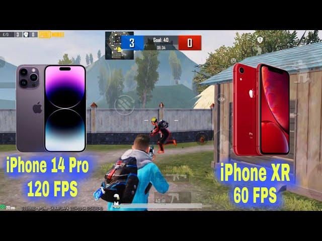 iPhone 14 Pro vs iPhone XR Pubg Test | 120 FPS vs 60 FPS | PUBG MOBILE 2024