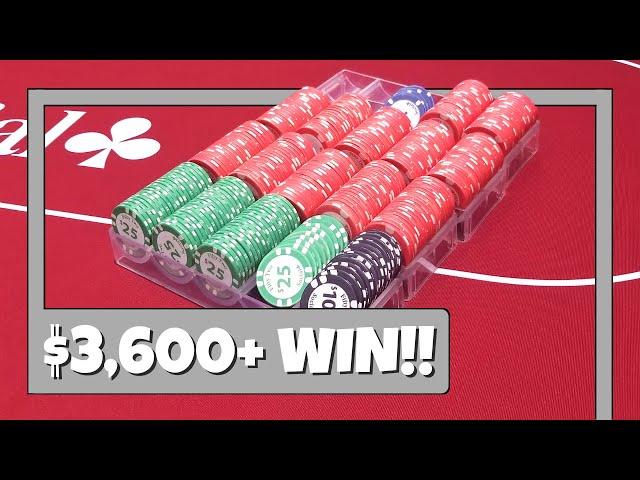 My BIGGEST win EVER!! $600 to $4,230 at $1/3 NL - Poker Vlog #38