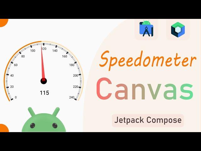 Custom Speedometer View | Jetpack Compose Canvas | Android Studio | Kotlin