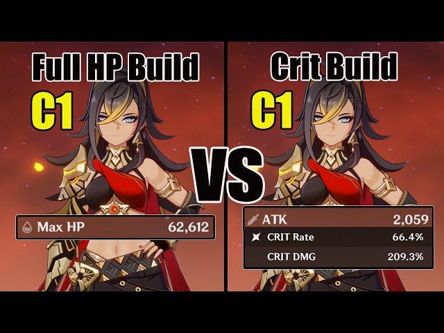 Dehya Full HP build vs Crit Build - Genshin impact