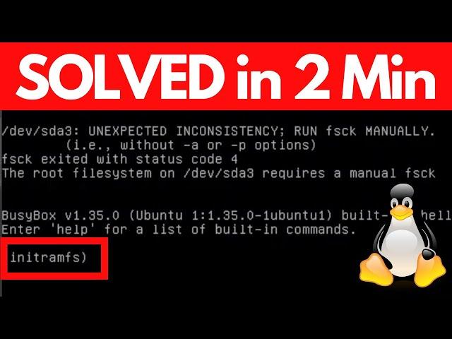 How to fix initramfs error in Ubuntu || Kali Linux || BusyBox (Latest)