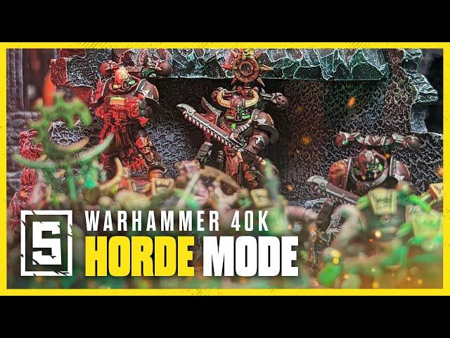 Chaos Space Marines and T'au vs Genestealer Cults | Warhammer 40,000 Horde Mode