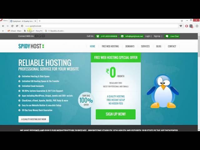 Get Free Web Hosting From Spidyhost - Custom Domain