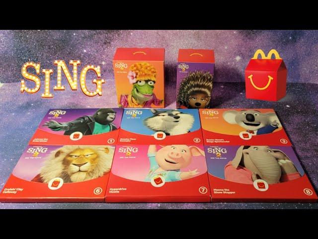 COMPLETE SET OF SING 2 MCDONALD'S HAPPY MEAL COLLECTIBLES! RECYCLABLE PAPER! DECEMBER 2021!