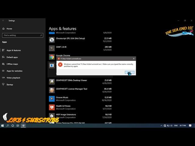 windows cannot find uninstall exe (GTA)