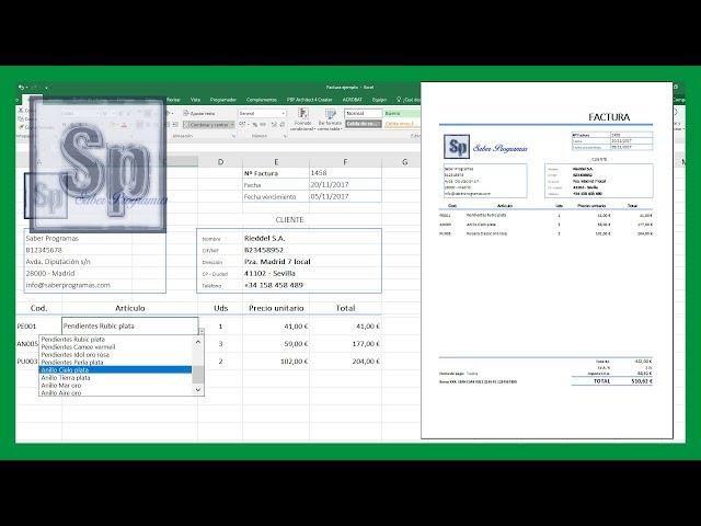 Excel - Crear factura automática en Excel. Tutorial en español HD