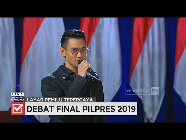 Penampilan Afgan Pimpin Lagu "Indonesia Raya" di Debat Capres-Cawapres 2019