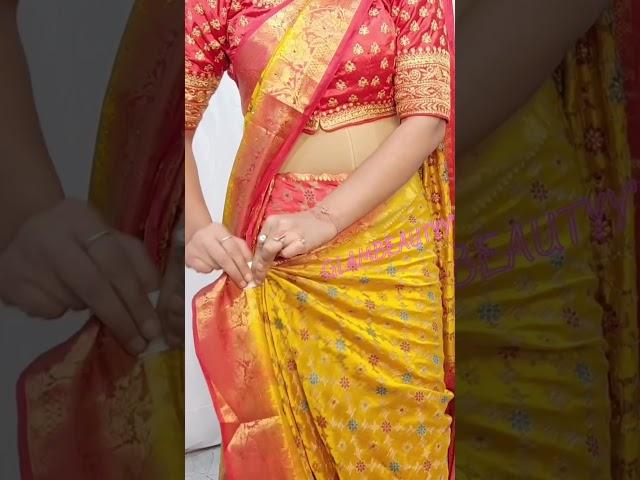 STONE WORK SILK SAREE DRAPING TIPS|#glambeautyy #saree_draping #beginners_tutorial