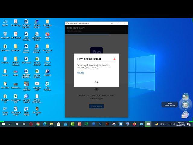 After Effect Installation Failed| After Effect Not Install |Sorry, installation failed Error Code127