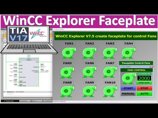 WinCC Explorer V7.5 create faceplate for by using tagPrefix full tutorial