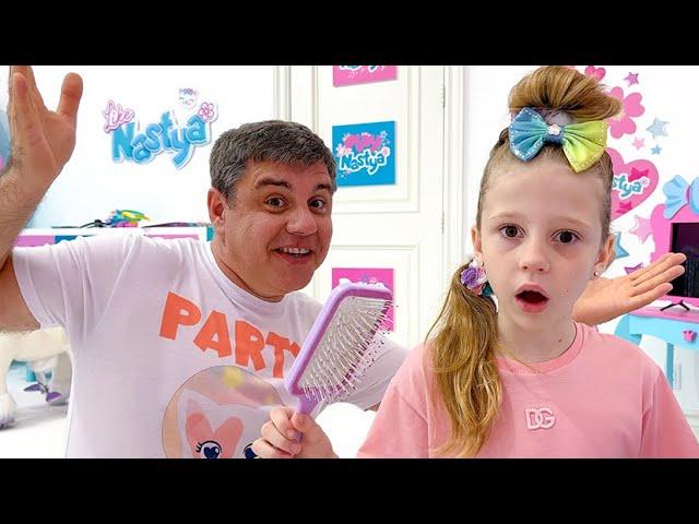 Dad helps Nastya become self-confident