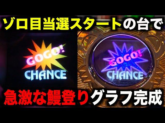 ゾロ目当選スタートの6号機ジャグラーで鰻登りグラフが完成したw