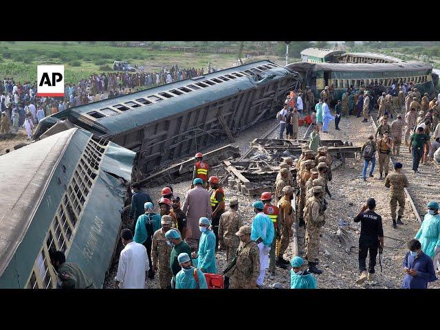 Dozens killed in Pakistan train derailment