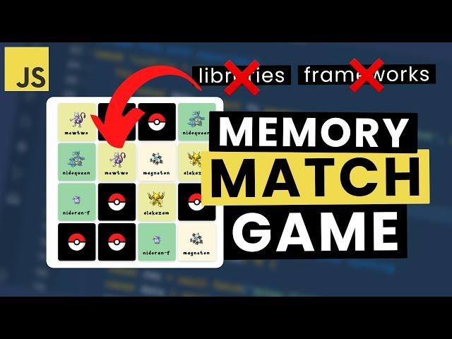 Build a JavaScript Memory Match Game - NO frameworks or libraries!!