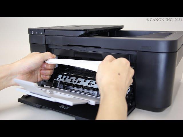 Removing jammed paper: inside printer