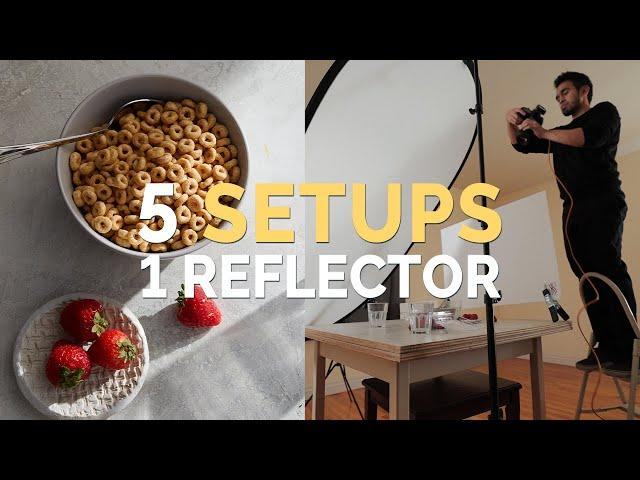 5 Creative Food Photography Lighting Setups using just ONE Reflector