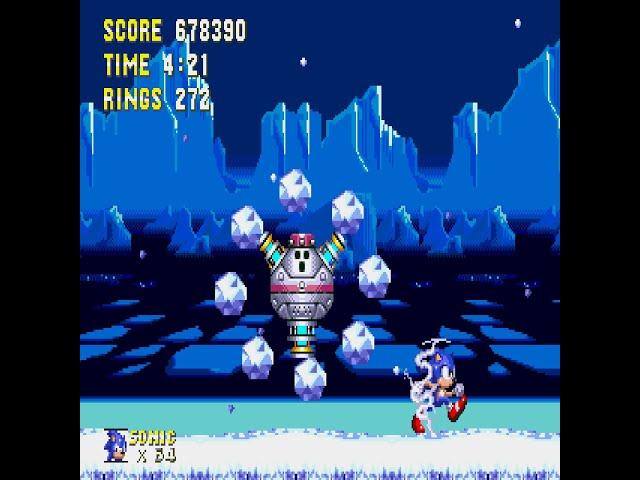 Gameplay snippet : Sonic The Hedgehog 3 : Mini boss Big Icedus : Mega drive #Shorts