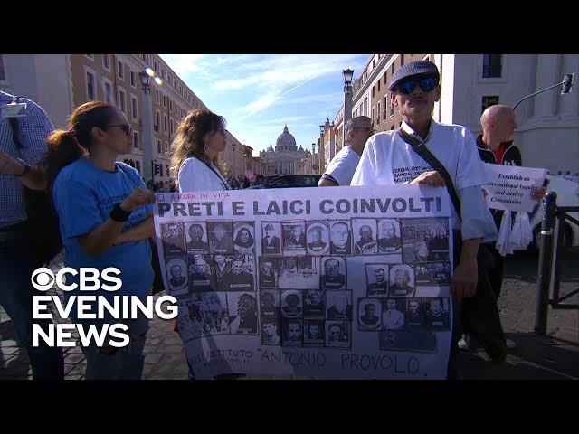 Survivors of priest sex abuse protest at the Vatican