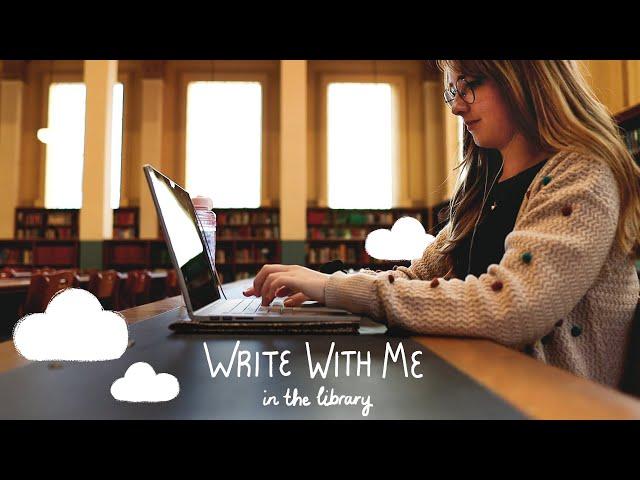 Write with me in a beautiful old library ️ 1 hour of ASMR typing, gentle music & library sounds