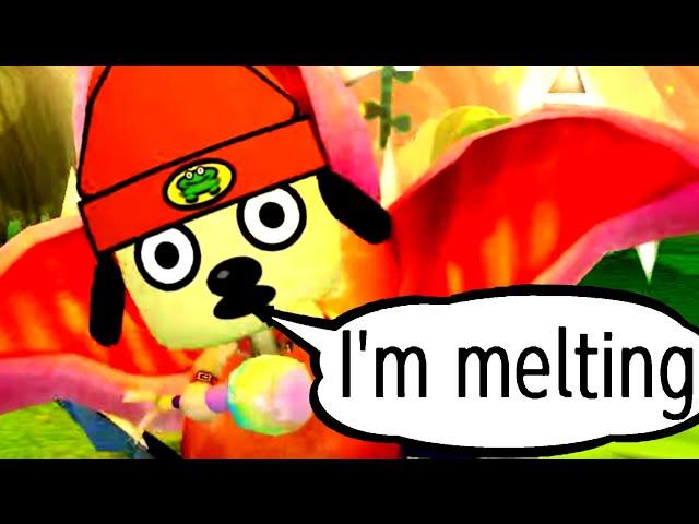 parappa literally gets eaten by a plant (miitopia)