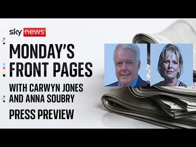 Press Preview: Monday's Papers