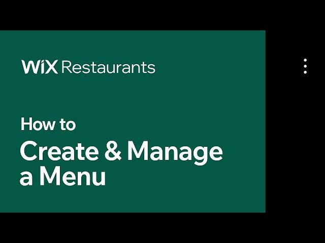 How to Create and Manage a Menu | Wix Restaurants | Wix.com