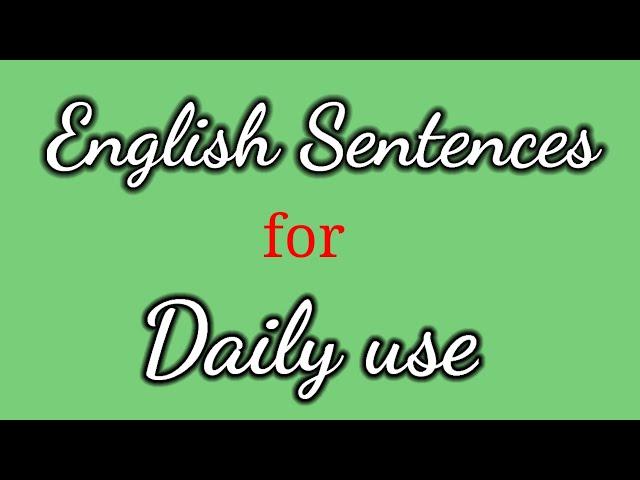 English Sentences for Daily Use/English Sentence Practice/Spoken English/Bright Simple English