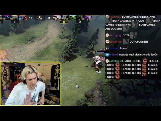 xQc compares Dota 2 to League & Riot Games: "this game has SOUL"