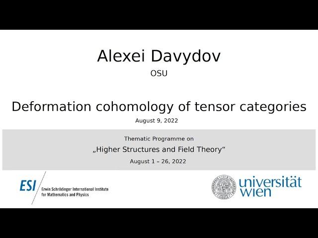 Alexei Davydov - Deformation cohomology of tensor categories