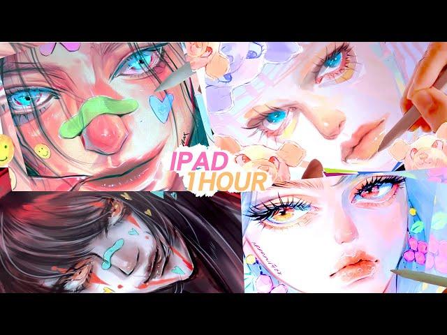  "1 HOUR"  SATISFIED IPAD DRAWING SOUND - ASMR - 