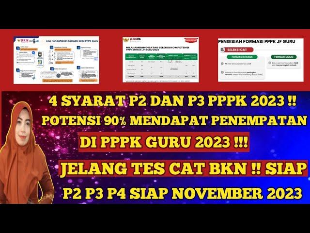 4 SYARAT P2 & P3 PPPK GURU 2023 ! POTENSI 90% MENDAPAT PENEMPATAN DI PPPK GURU 2023 JELANG TES CAT