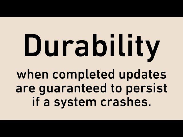 Durability, the D of ACID | Software Engineering Dictionary