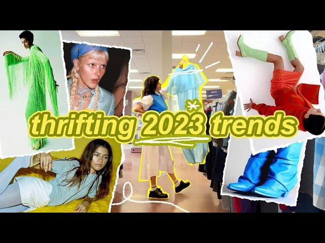 thrifting 2023 fashion trends  first thrift with me of the new year! ️ winter thrift haul